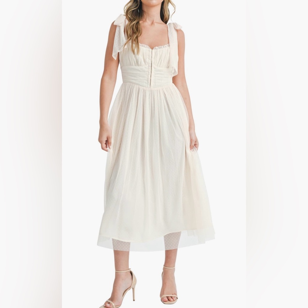 Lush Cream Corset Tulle Dresss